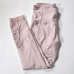 NWT Apana Yoga Pant Lifestyle Womens S Leggings Ruched Mesh Pink Perfection